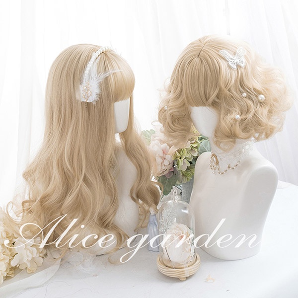 ウィッグ lolita ロリータ風 原宿風 かつら 可愛い コスプレ ウィッグ レディース ゴールド 耐熱ウィッグ コスチューム 仮装