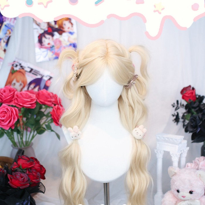 フルウィッグ かつら 金髪 女性 前髪あり 原宿 可愛い キュート ウイッグ wig コスプレ 耐熱ウィッグ 小顔効果抜群 コスチューム ロリータ 文化祭 学園祭 イベント ハロウィン レトロ風 変装 仮装 女装 mm016zb