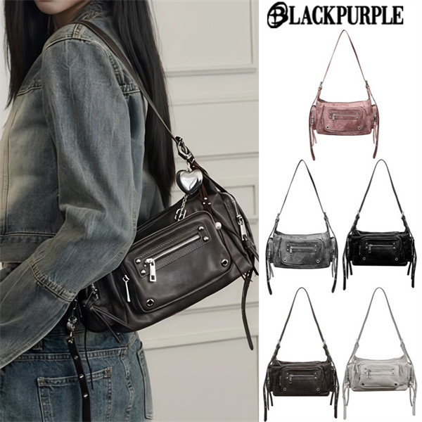[블랙퍼플／BLACKPURPLE] Marco BagDUSTY ショルダーバッグ(ブラック/グレー/ピンク/ブラウン/ベージュ) 並行輸入品