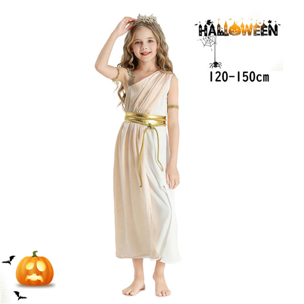 子供 女の子 コスプレ 衣装 ギリシャ 女神 ドレス アテナ 古代ローマ風 ワンピース 中世風 仮装 ハロウィン 舞台 学芸会 イベント 発表会 パーティー コスチューム 120 130 140 150