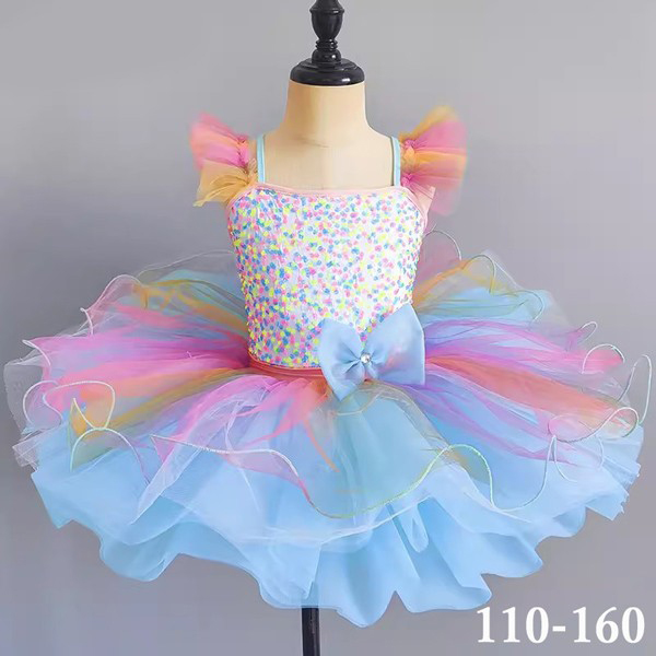 チュチュスカート 子供用 バレエレオタード ダンス衣装 大きいサイズ 発表会用 可愛い 女の子 新体操 ダンスウェア Tutuスカート 練習着 舞台演出用